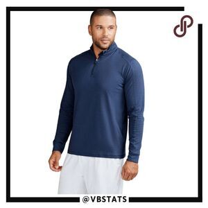 Tasc Men's Carrollton Lightweight Quarter Zip Anti-Odor Athletic Top Blue Sz XXL